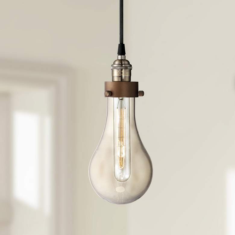Image 1 Coleman Rust 10 3/4" High Hanging Glass Globe Mini Pendant