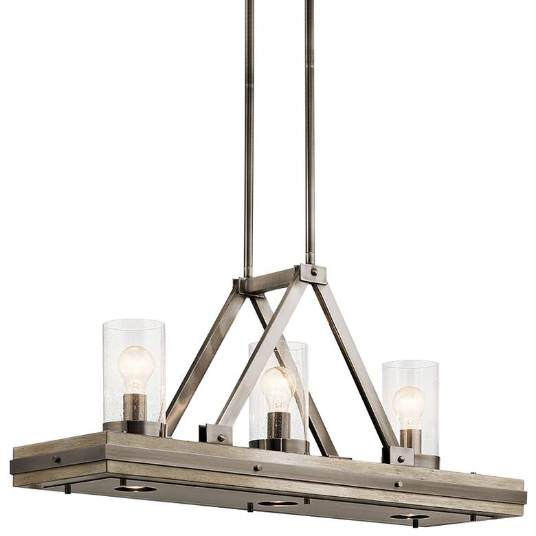 Image 2 Colerne 35 3/4"W Classic Pewter 6-Light Linear Pendant