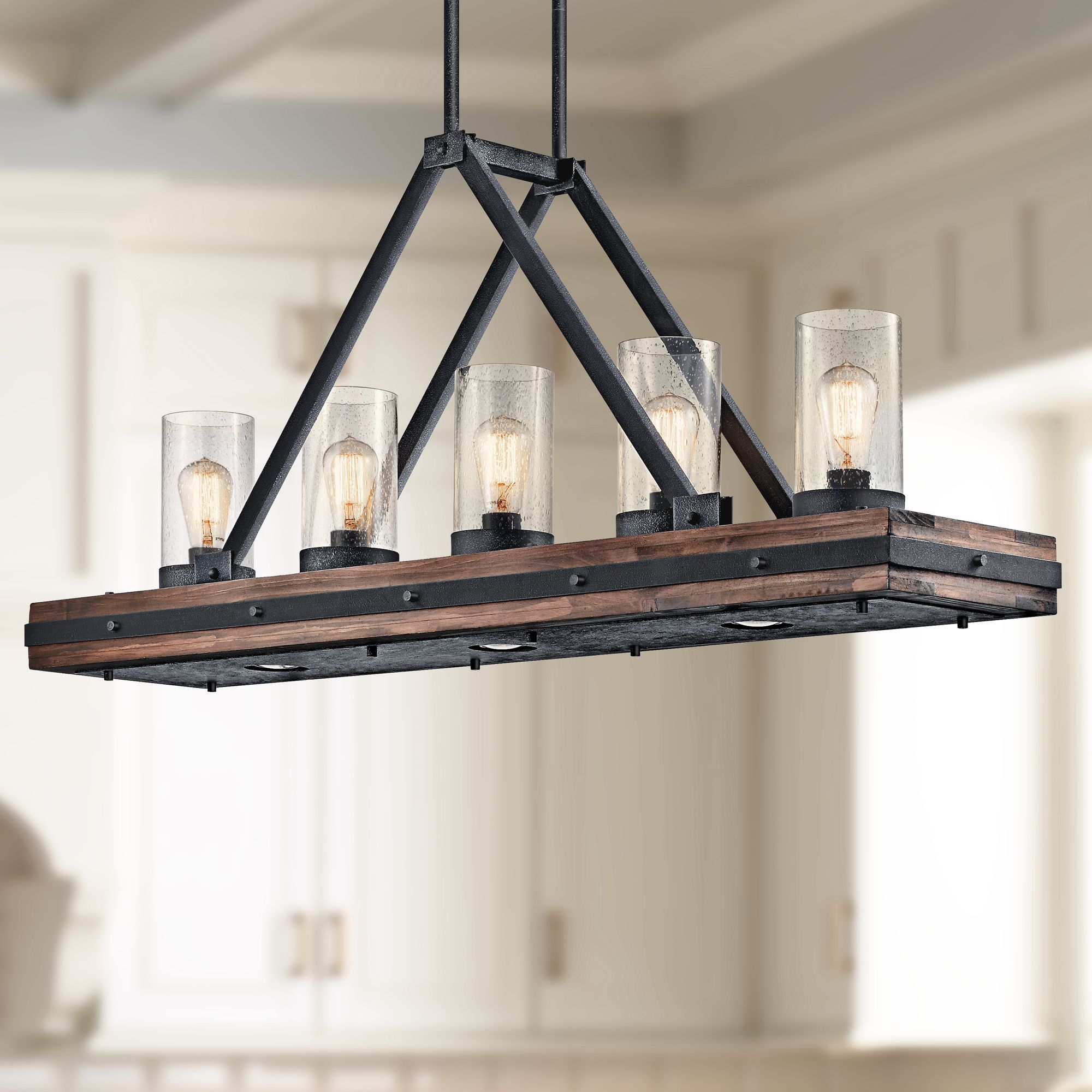 black iron kitchen chandelier