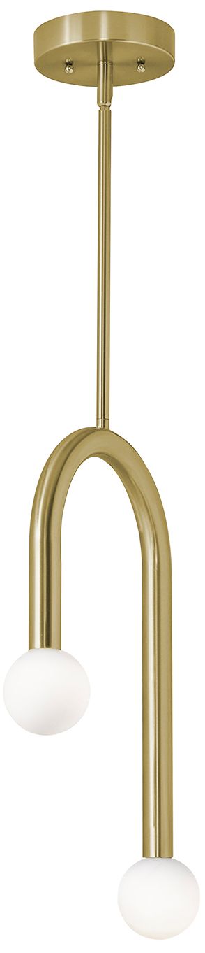 Image 2 Colette 12" Wide Light Antique Brass LED Pendant more views