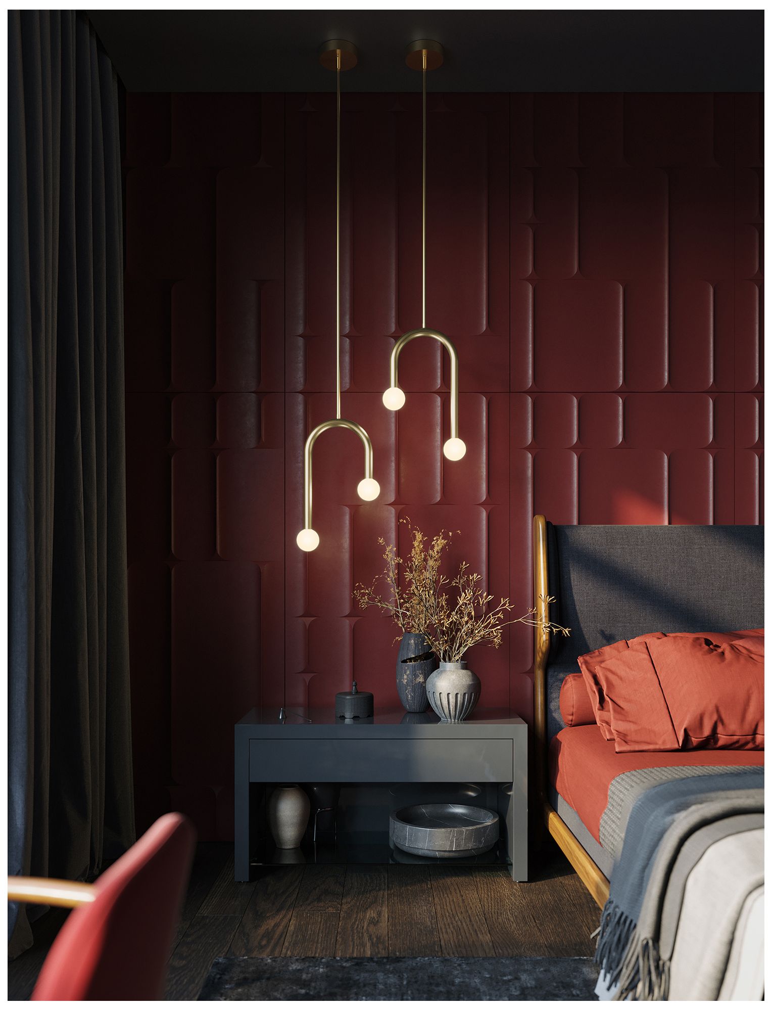 Image 3 Colette 12" Wide Light Antique Brass LED Pendant more views