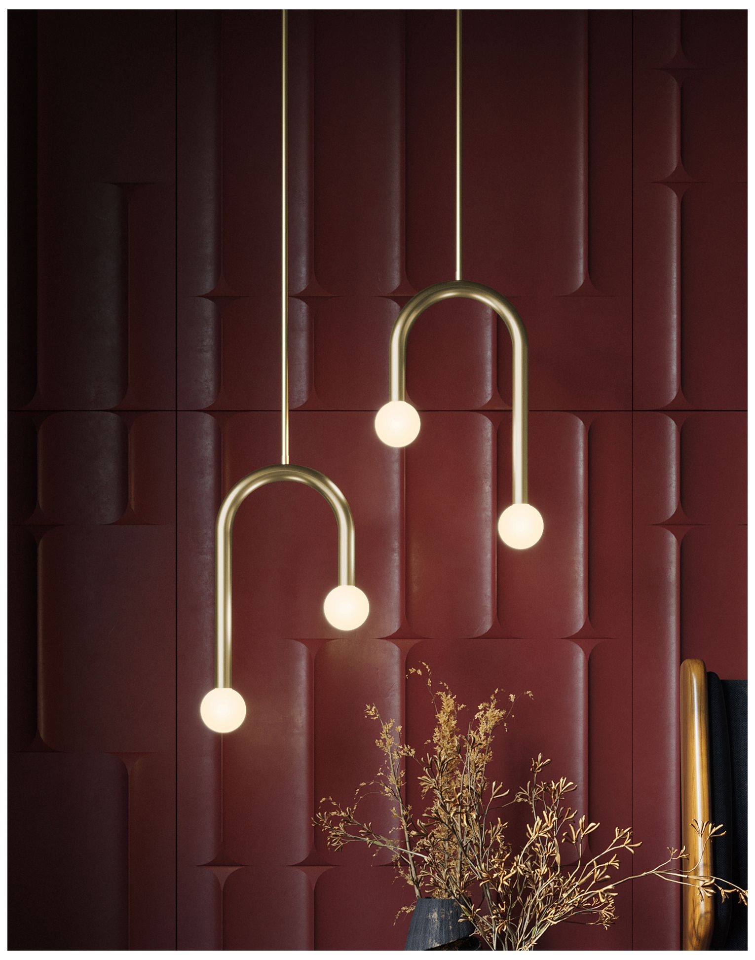 Image 4 Colette 12" Wide Light Antique Brass LED Pendant more views