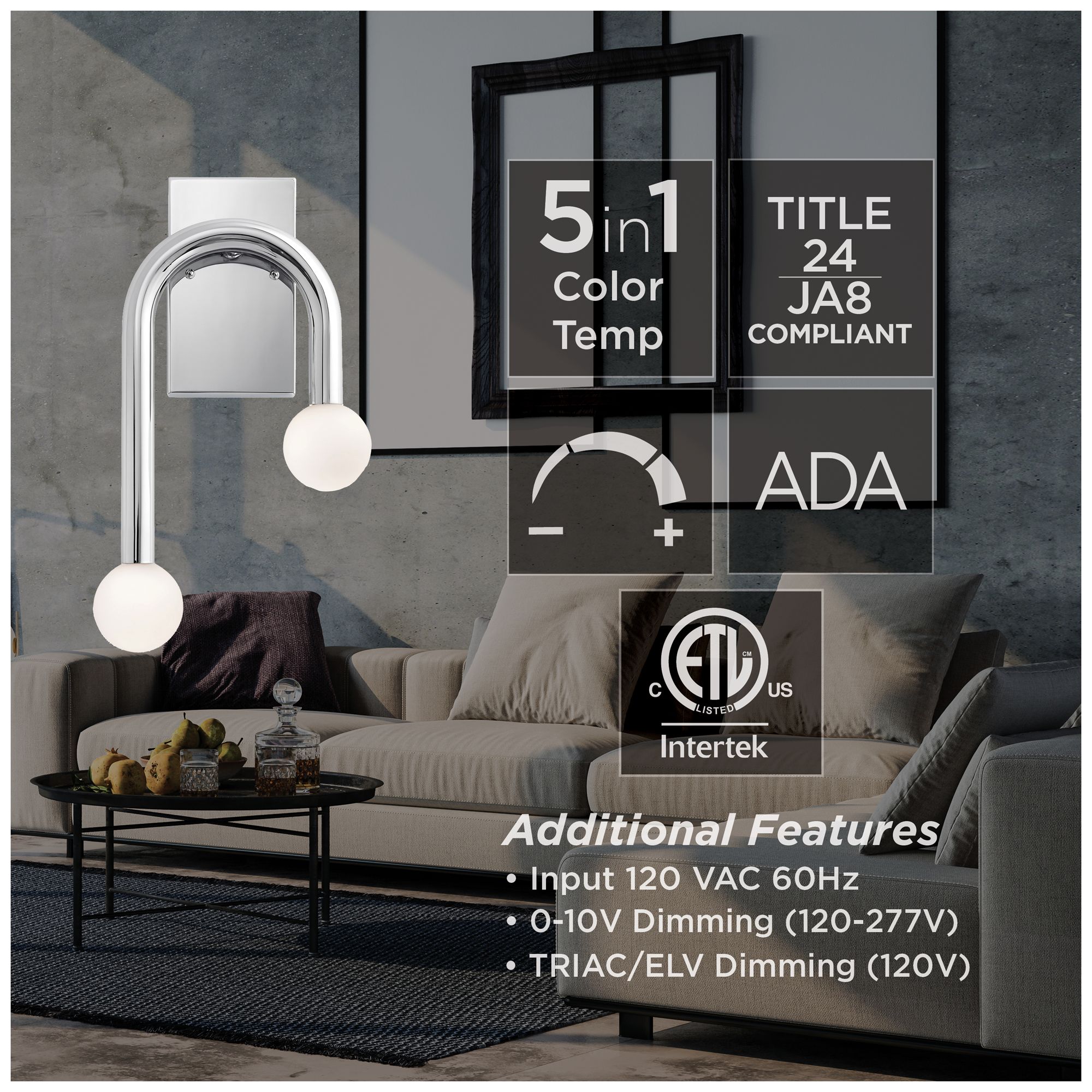 Image 6 Colette 17" High Polished Chrome LED Wall Sconce more views