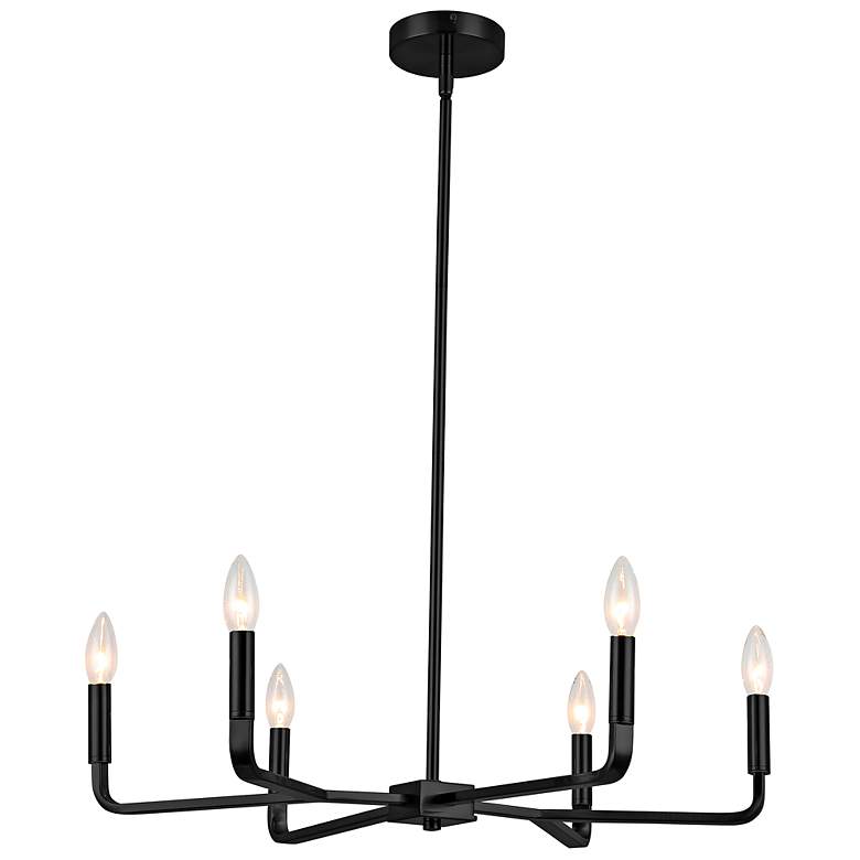 Image 2 Colette 24" Wide Matte Black 6-Light Chandelier