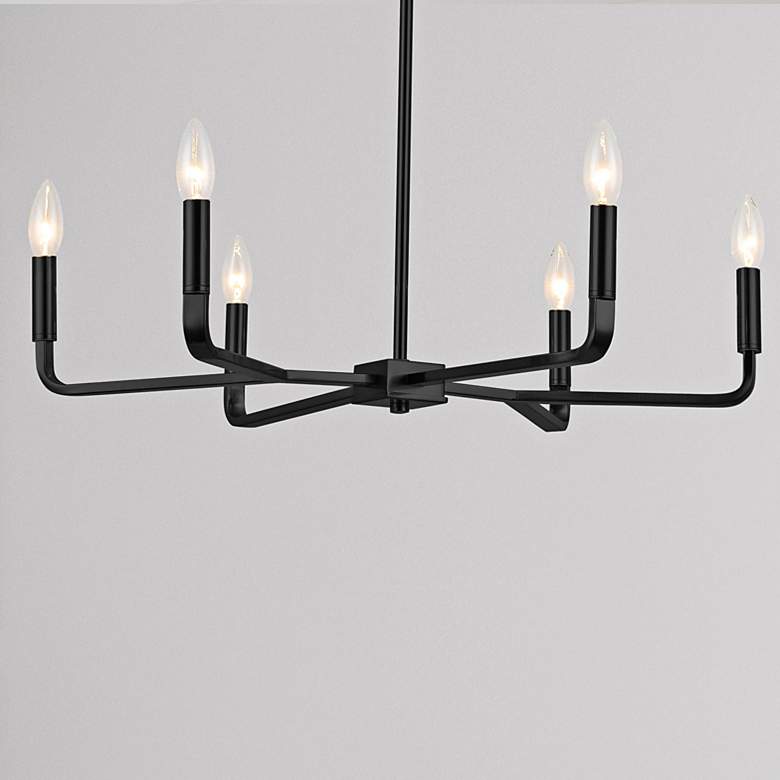 Image 1 Colette 24" Wide Matte Black 6-Light Chandelier