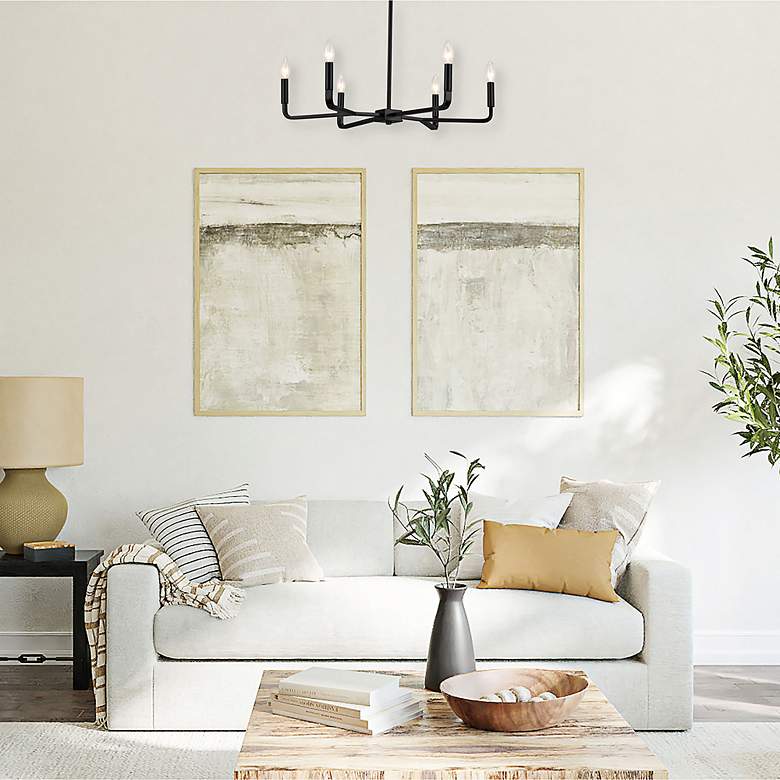 Image 3 Colette 24" Wide Matte Black 6-Light Chandelier more views