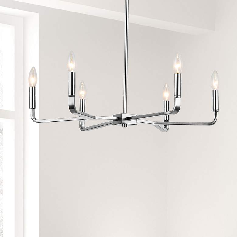 Image 1 Colette 24" Wide Polished Chrome 6-Light Chandelier