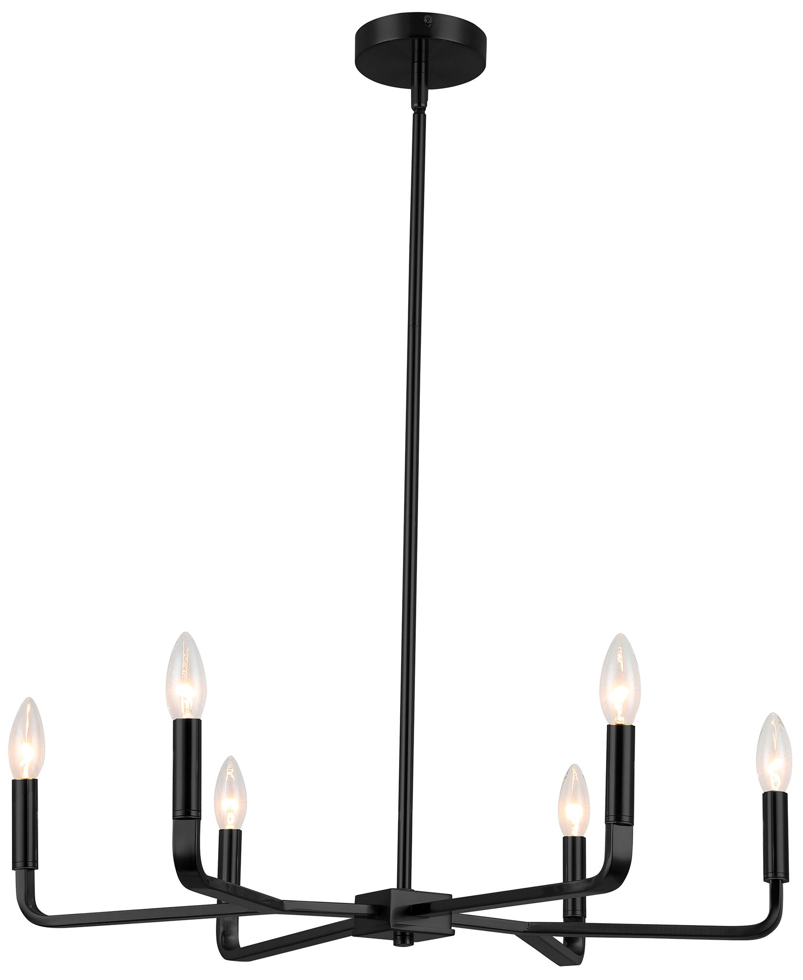 Image 2 Colette 24" Wide 6 Light Matte Black Chandelier
