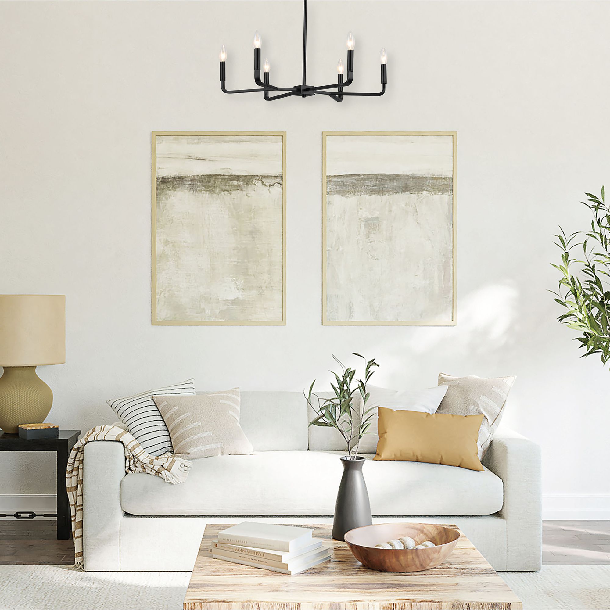 Image 3 Colette 24" Wide 6 Light Matte Black Chandelier more views