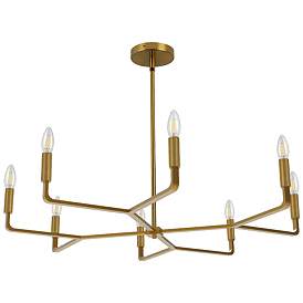 Image1 of Colette 32" Wide 8 Light Aged Brass Chandelier