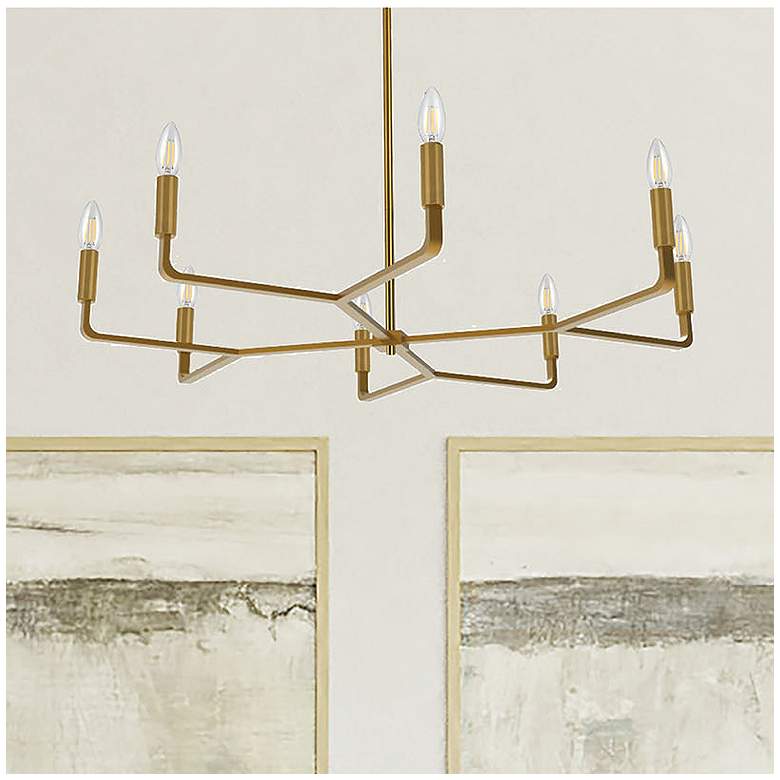 Image 1 Colette 32" Wide 8 Light Aged Brass Chandelier
