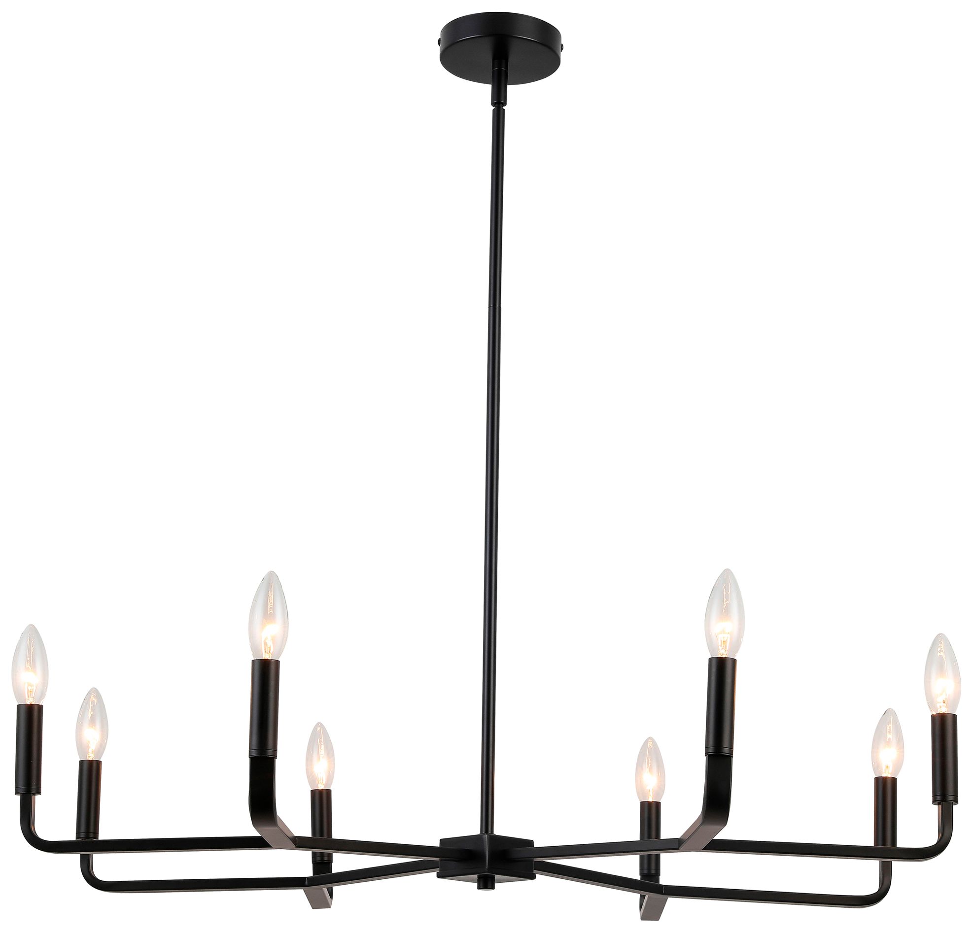 Colette 32" Wide 8 Light Matte Black Chandelier - #0696C | Lamps Plus