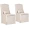 Colette 41" High Bisque French Linen Dining Chairs Set of 2