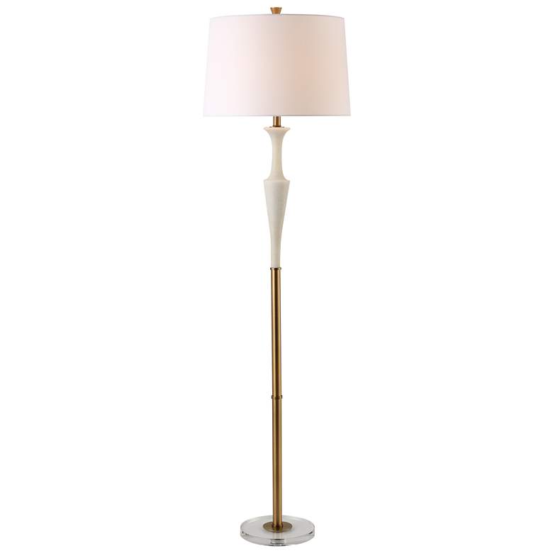 Image 1 Colette 69 inch Ivory and Brass Floor Lamp