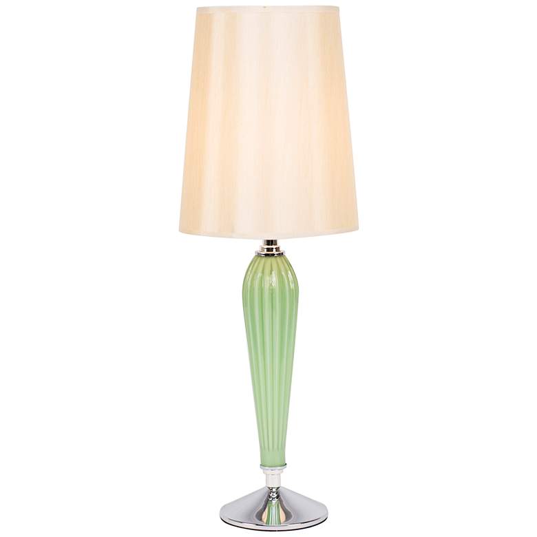 Image 1 Colette Apple Glass Table Lamp with Eggshell Silk Shade