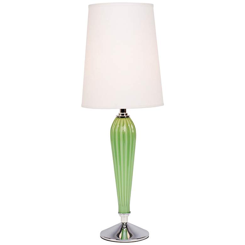 Image 1 Colette Apple Glass Table Lamp with Ivory Ipanema Shade