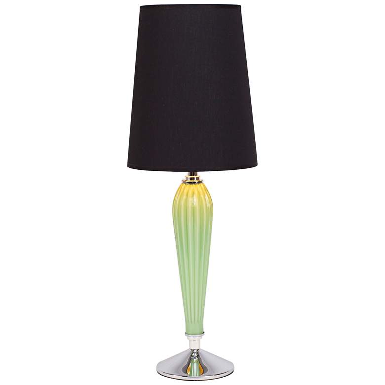 Image 1 Colette Apple Glass Table Lamp with Metallic Black Shade