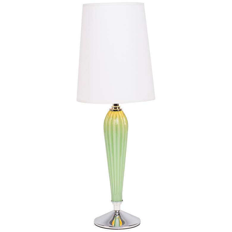 Image 1 Colette Apple Glass Table Lamp with White and Gold Shade