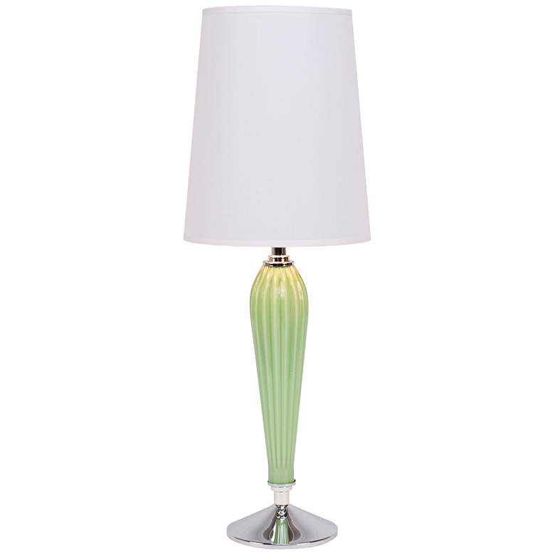 Image 1 Colette Apple Glass Table Lamp with White and Silver Shade