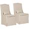 Colette Bisque French Linen Slipcover Dining Chair Set of 2
