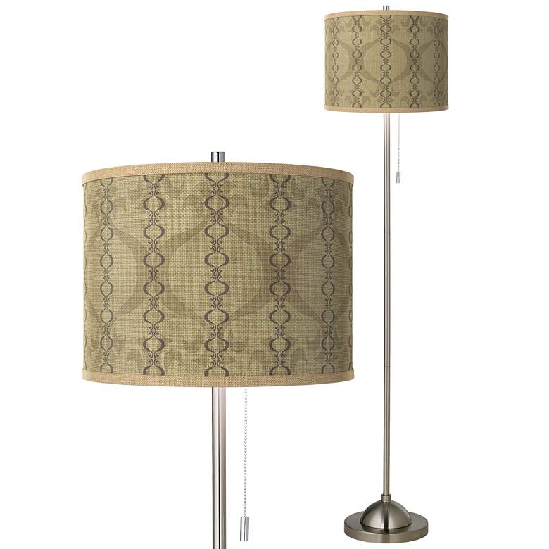 Image 1 Colette Brushed Nickel Pull Chain Floor Lamp