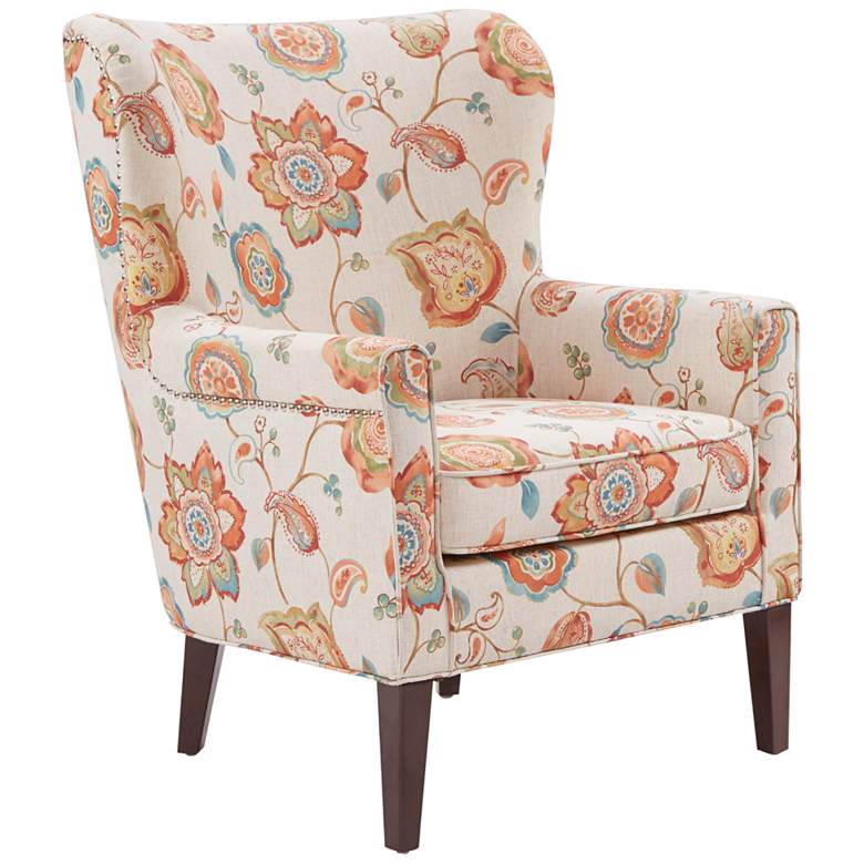 Image 2 Colette Cream and Morroco Wood Accent Chair