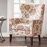 Colette Cream and Morroco Wood Accent Chair