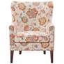 Colette Cream and Morroco Wood Accent Chair