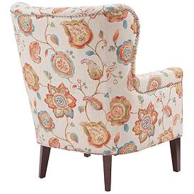 Image5 of Colette Cream and Morroco Wood Accent Chair more views
