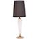Colette Milk Glass Table Lamp with Black Shade