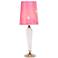 Colette Milk Glass Table Lamp with Faux Bois Fuchsia Shade