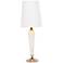 Colette Milk Glass Table Lamp with White and Gold Shade