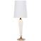 Colette Milk Glass Table Lamp with White and Silver Shade