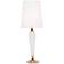 Colette Milk Glass Table Lamp with White Linen Shade