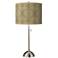 Colette Pattern Giclee Glow Brushed Nickel Pull Chain Table Lamp