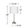 Colette Pattern Giclee Glow Brushed Nickel Pull Chain Table Lamp