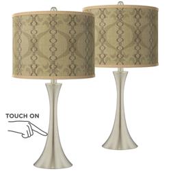 Colette Trish Brushed Nickel Touch Table Lamps Set of 2