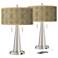 Colette Vicki Brushed Nickel USB Table Lamps Set of 2