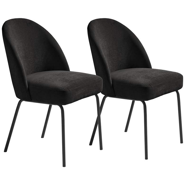 Image 1 Colford Charcoal Chenille Fabric Dining Chairs Set of 2