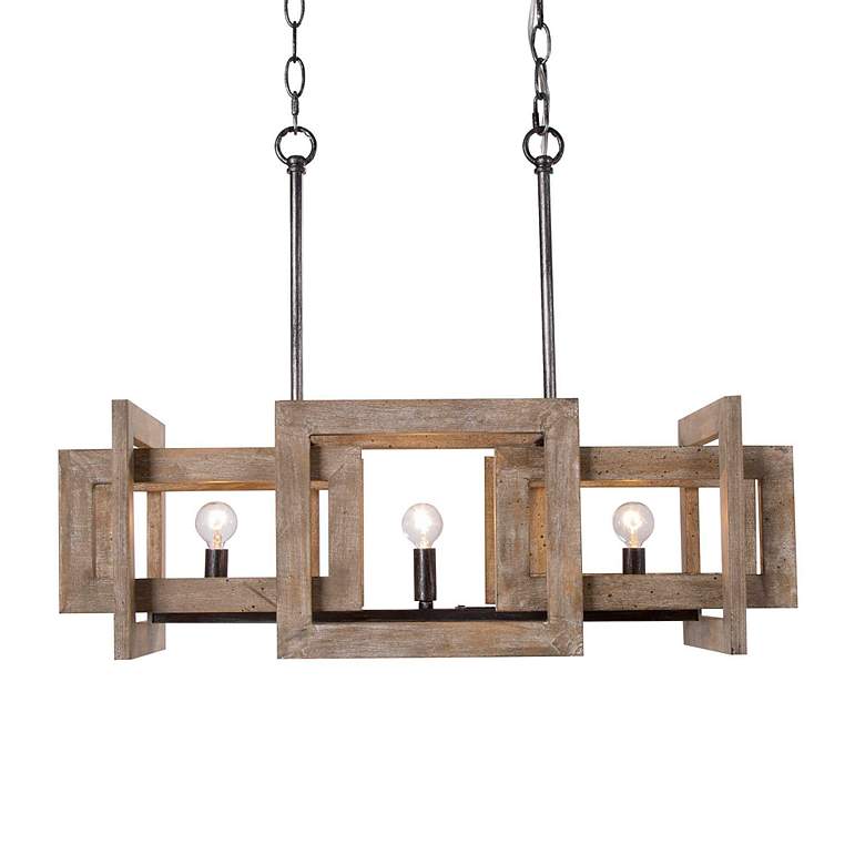 Image 3 Colin 22" Wide Natural Wood 3-Light Island Chandelier more views