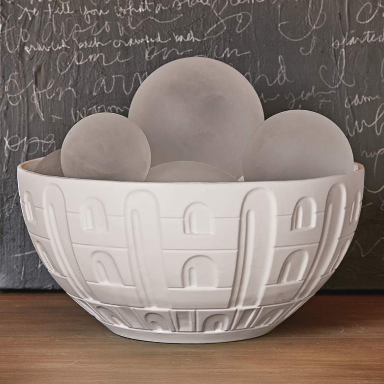 Image 1 Coliseum 12 1/2" Wide Matte White Modern Ceramic Bowl