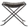 4_Collapsible Leather and Metal Stool, Charcoal more views