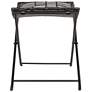 5_Collapsible Leather and Metal Stool, Charcoal more views