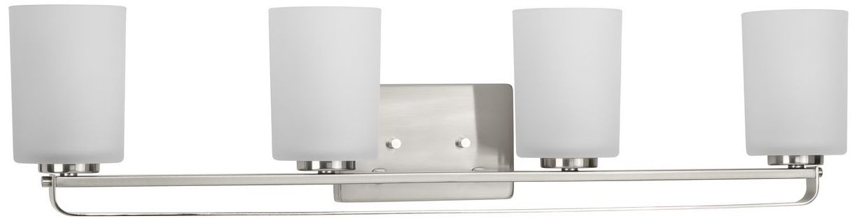 Collection Four-Light Etched Glass Modern Farmhouse Bath Vanity Light