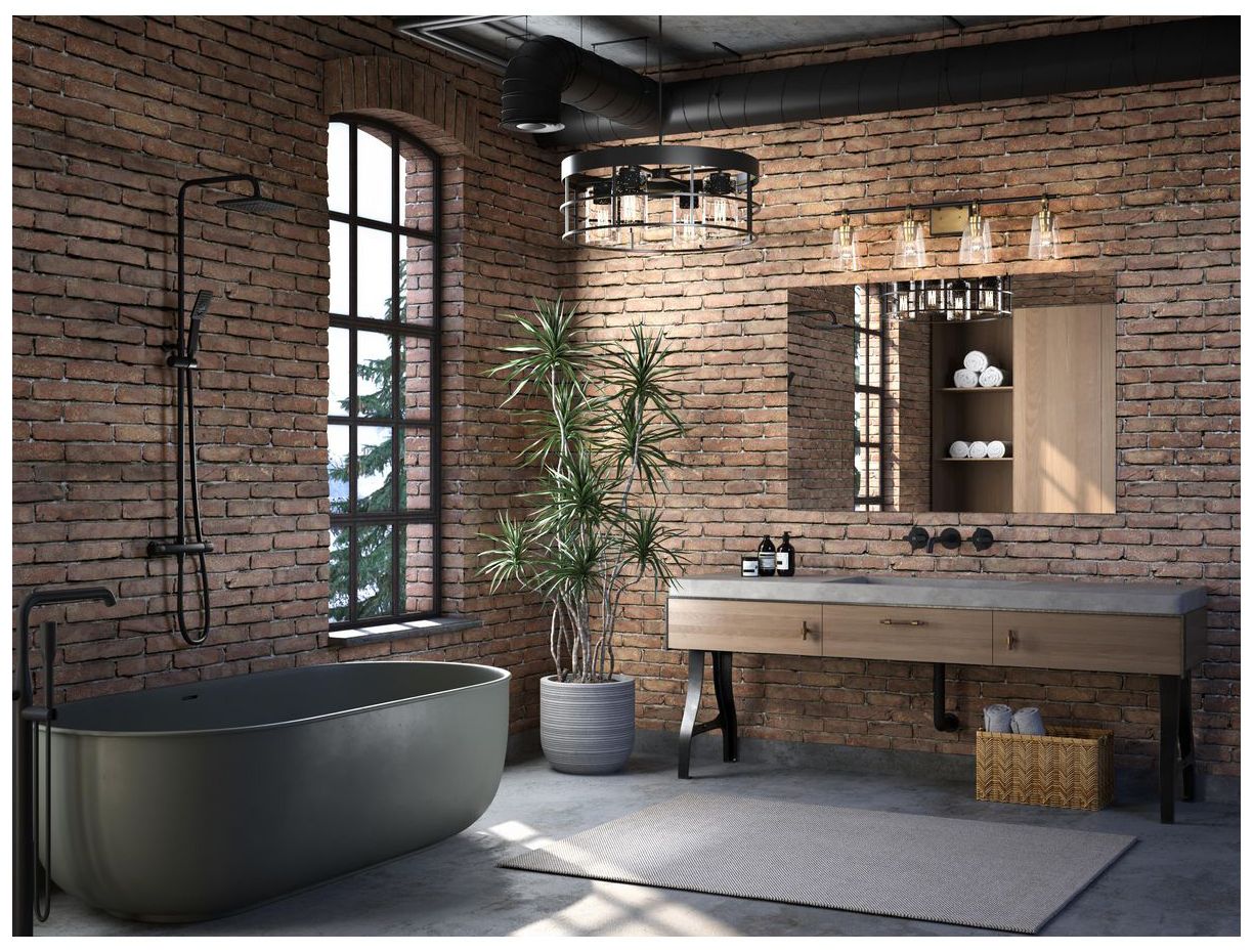 Image 3 Collection Four-Light Matte Black Luxe Industrial Bath & Vanity Light more views