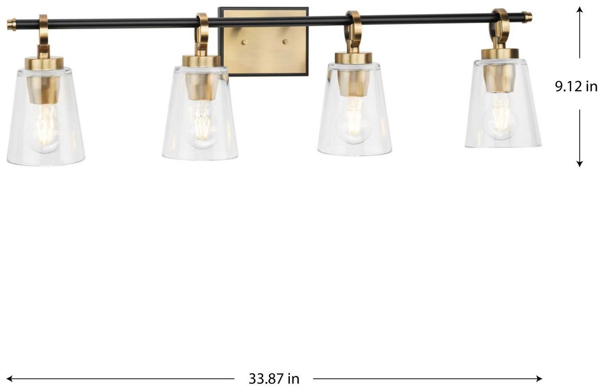 Image 4 Collection Four-Light Matte Black Luxe Industrial Bath & Vanity Light more views