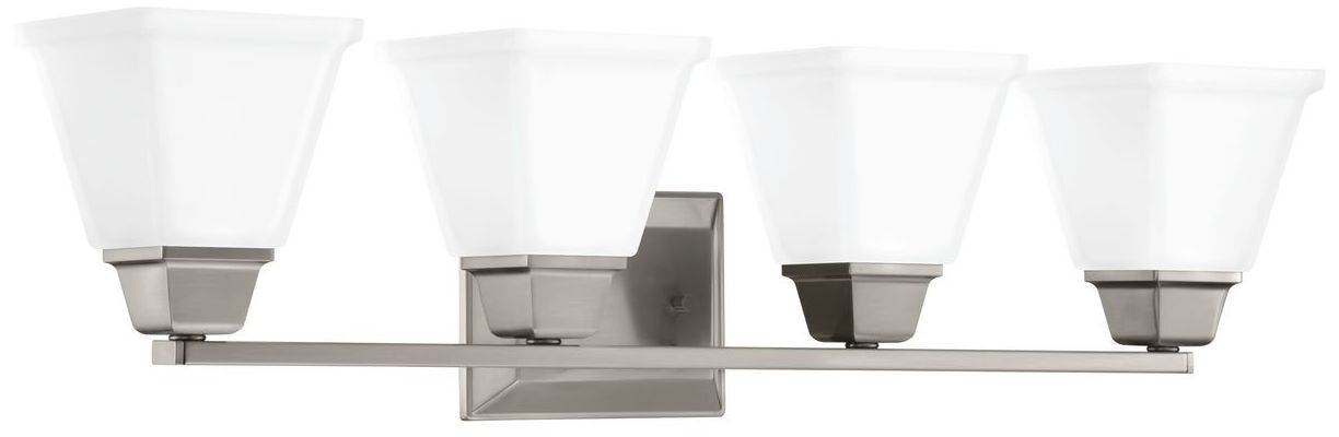 Collection Four-Light Modern Farmhouse Etched Glass Bath Vanity Light