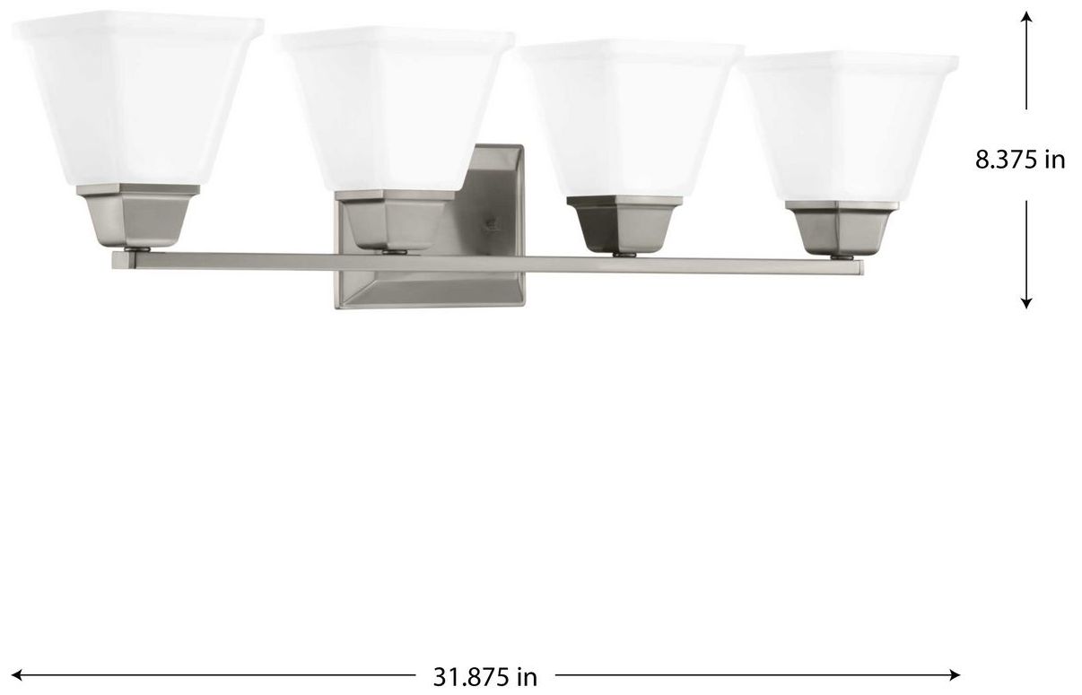 Image 4 Collection Four-Light Modern Farmhouse Etched Glass Bath Vanity Light more views