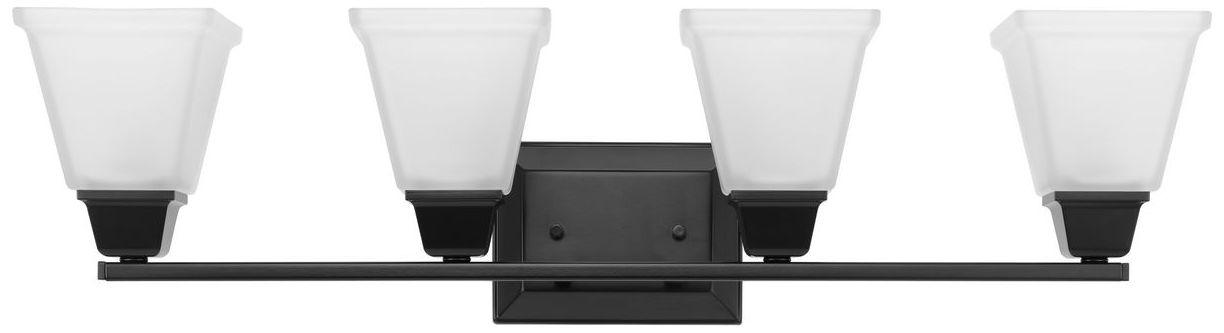 Image 2 Collection Four-Light Modern Farmhouse Etched Glass Bath Vanity Light more views