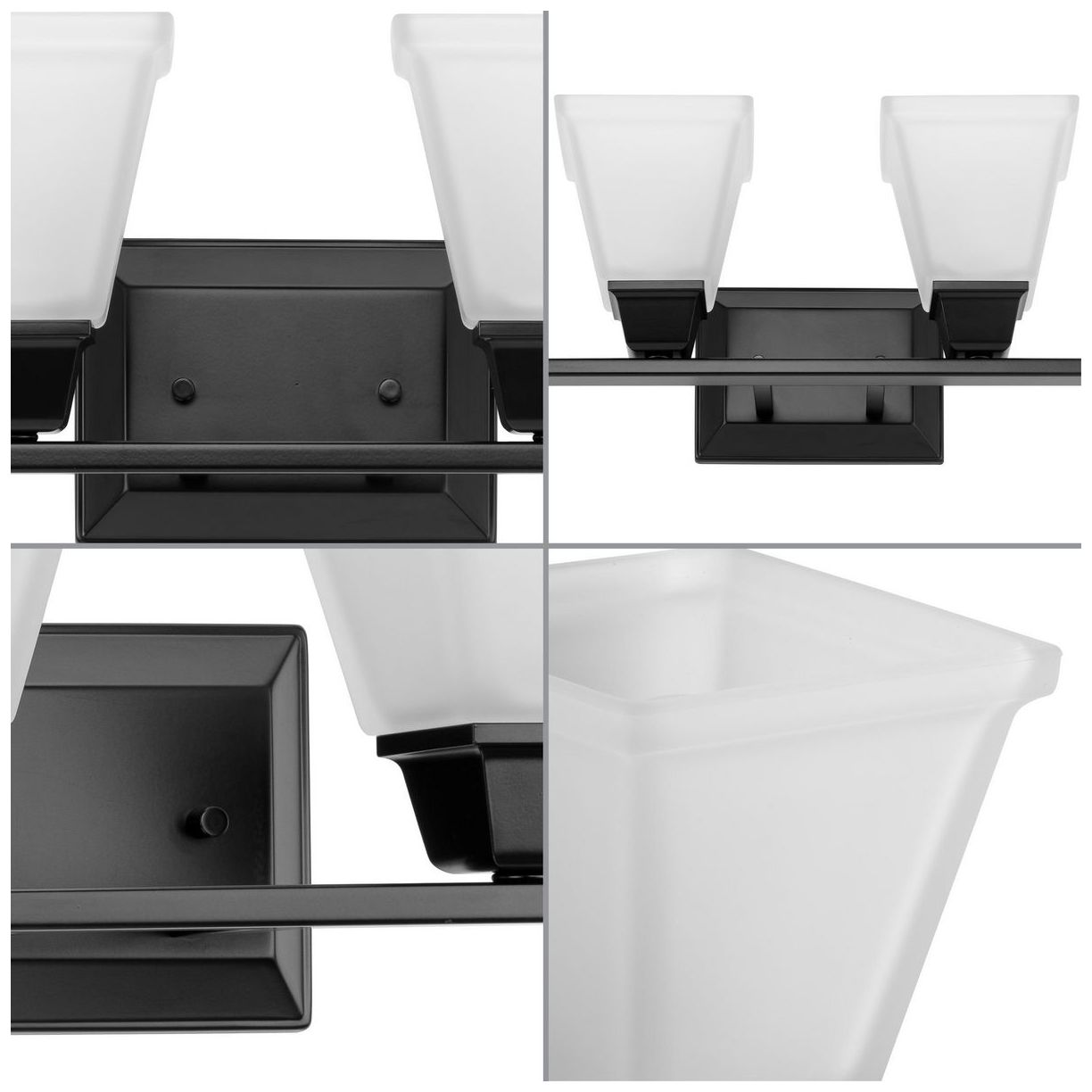 Image 3 Collection Four-Light Modern Farmhouse Etched Glass Bath Vanity Light more views